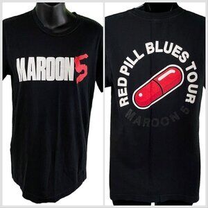 Maroon 5 Red Pill Blues Tour Concert Short Sleeve Black T Women’s S 2018 Graphic